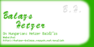 balazs hetzer business card